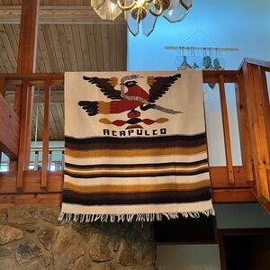 Weaved Knit Acapulco Eagle & Snake 76 x 48 Baja Blanket